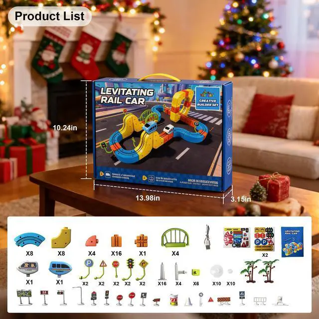 Alt view image 6 of 7 - 2026 New klick Rail Electric Train Set for Kids Ages 4-8 with Gravity-Defying 3D Infinity Track, Build Your Own Trackfusion Train System & Gravity Tracks,3D Electric Magnetic Train Track Set