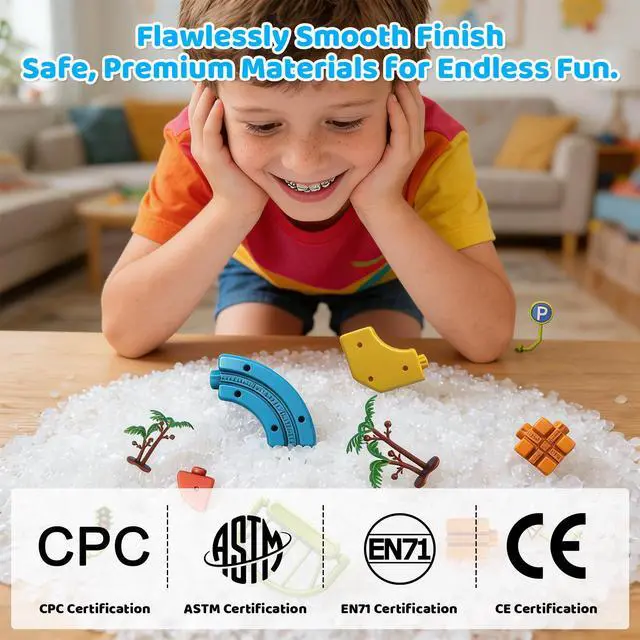 Alt view image 4 of 7 - 2026 New klick Rail Electric Train Set for Kids Ages 4-8 with Gravity-Defying 3D Infinity Track, Build Your Own Trackfusion Train System & Gravity Tracks,3D Electric Magnetic Train Track Set