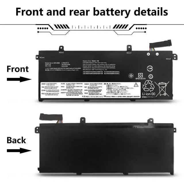 Alt view image 6 of 7 - L18M3P73 Battery For Lenovo ThinkPad T490 T495 P14s T14 Gen 1st 2nd Series 51Wh