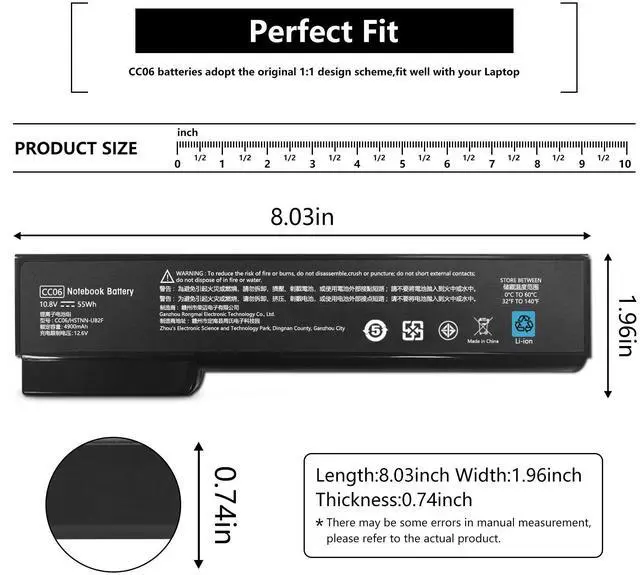 Alt view image 6 of 7 - CC06 Battery For HP EliteBook 8460p 8460w 8470p 8560p 8570p 6360b 628369-421