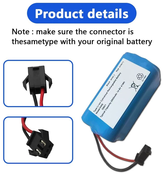 Alt view image 3 of 6 - 2600mAh Battery for Shark RVBAT850 Ion Robot R75 R85 RV761 RV850 RV850C RV1000S