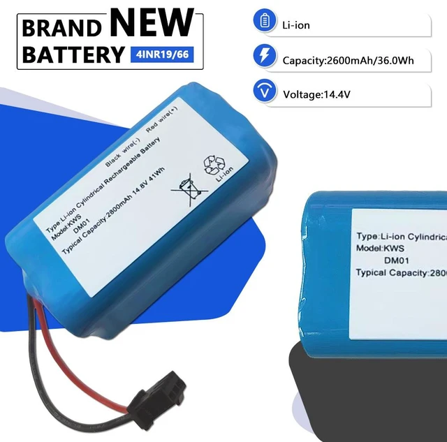 Alt view image 2 of 6 - 2600mAh Battery for Shark RVBAT850 Ion Robot R75 R85 RV761 RV850 RV850C RV1000S