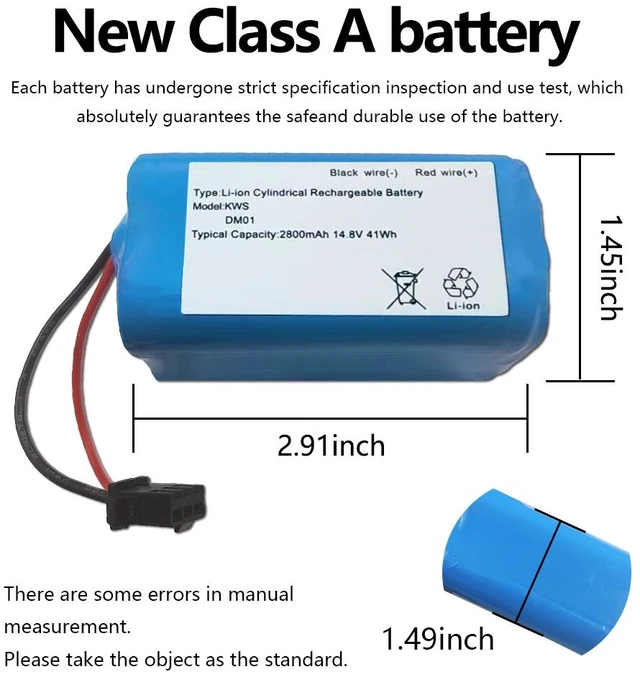 Alt view image 4 of 6 - 2600mAh Battery for Shark RVBAT850 Ion Robot R75 R85 RV761 RV850 RV850C RV1000S