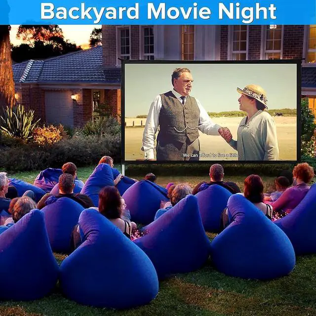 Alt view image 5 of 7 - Projector Screen Outdoor,JWSIT 120 inch Outdoor Movie Screen-Upgraded 3 Layers PVC 16:9 Outdoor Projector Screen,Portable Video Projection Screen with Carrying Bag for Home Theater Backyard