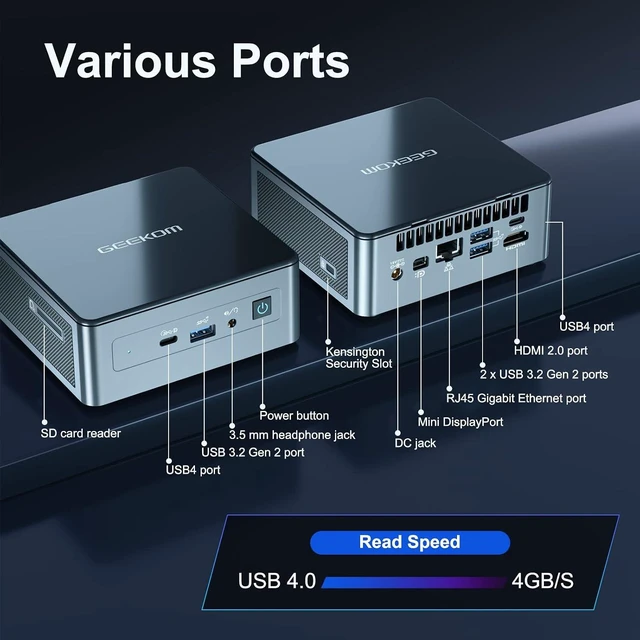 Alt view image 6 of 7 - GEEKOM Budget Mini PC IT11, 11th Intel i7-1195G7, 16GB DDR4 RAM 512GB SSD