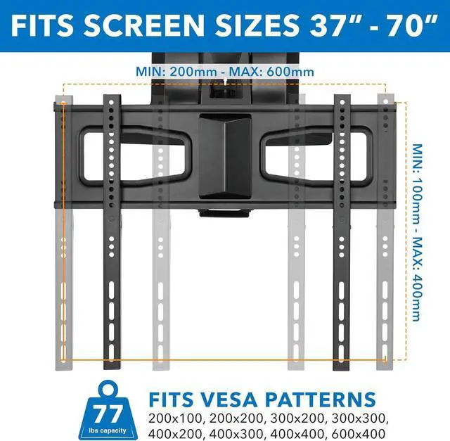 Alt view image 6 of 7 - MOUNT-IT! Motorized Fireplace TV Wall Mount | Remote Control Electric Pull Down Mantel Mounting Bracket, Up to 77 Lbs Weight Capacity, Height Adjustable, Swivel, VESA 600x400 Compatible