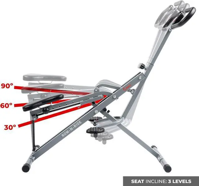 Alt view image 6 of 7 - Sunny Health & Fitness Row-N-Ride Squat Assist Trainer for Glutes & Legs Workout with Adjustable Resistance, Optional Full Motion & Smart Connected Fitness App