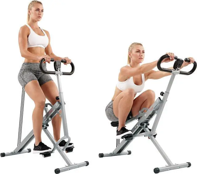 Alt view image 7 of 7 - Sunny Health & Fitness Row-N-Ride Squat Assist Trainer for Glutes & Legs Workout with Adjustable Resistance, Optional Full Motion & Smart Connected Fitness App