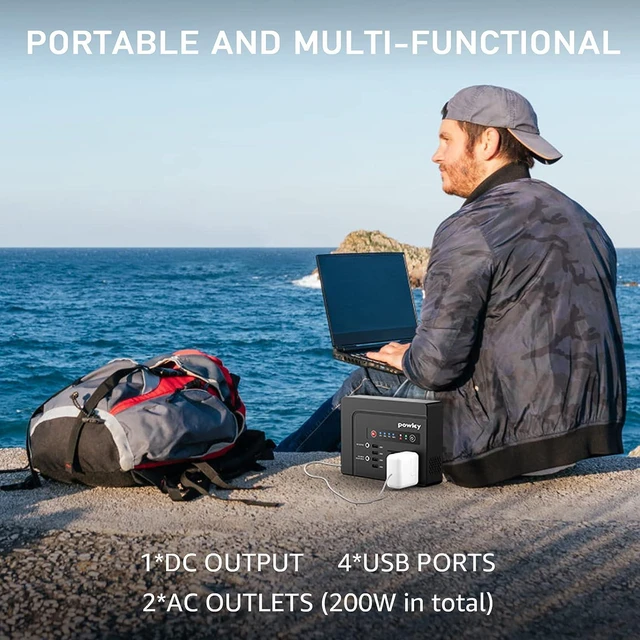 Alt view image 7 of 7 - 200W Portable Power Bank with AC Outlet 120V, 146Wh Power Station