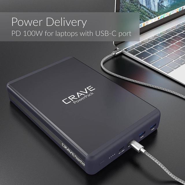 Crave PD Power Bank 50000mAh, PowerPack Portable Battery Pack Charger [Power  Delivery PD 3.0 USB-C 100W + Quick Charge QC 3.0 Dual Ports] for MacBook,  iPhone, Samsung, and More 