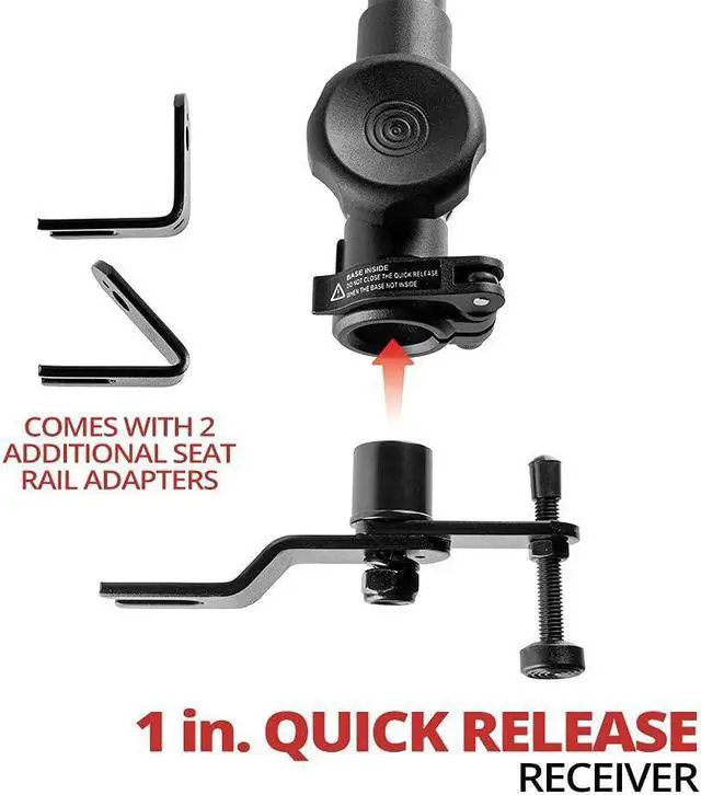 Alt view image 4 of 7 - Heavy Duty Tablet Truck Mount | Telescoping 20"-30" Seat Rail Mount | Works with Most Trucks and Vehicles with Accessible Floor Bolt