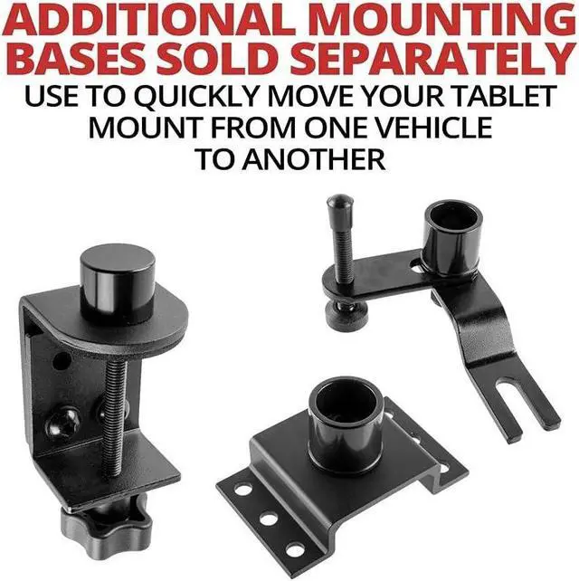 Alt view image 7 of 7 - Heavy Duty Tablet Truck Mount | Telescoping 20"-30" Seat Rail Mount | Works with Most Trucks and Vehicles with Accessible Floor Bolt