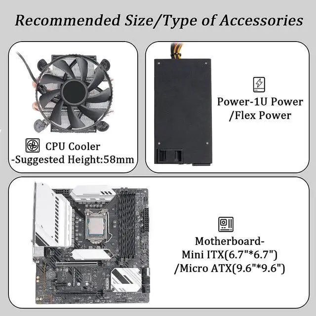 Alt view image 5 of 7 - AUDHEID K7 8 Bay NAS Case, Computer Enclosures Compatible Micro-ATX Mini-ITX Motherboard, 3 x Fans, 8 x 2.5/3.5" Tray, Network Attached Storage Server for Home(Diskless)