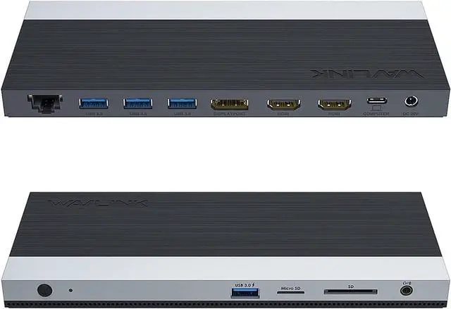 Main image of WAVLINK USB C Docking Station 4K Triple Display (2 HDMI + 1 Displayport) with 100W PC Charging, Gigabit Ethernet, 4 USB 3.0, SD/TF Card Slot, Audio, for  HP MacBook Lenovo and Other USB C Laptops