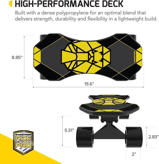 Alt view image 6 of 6 - Swagtron NG3 Electric Skateboard Kick-Assist Smart Sensors