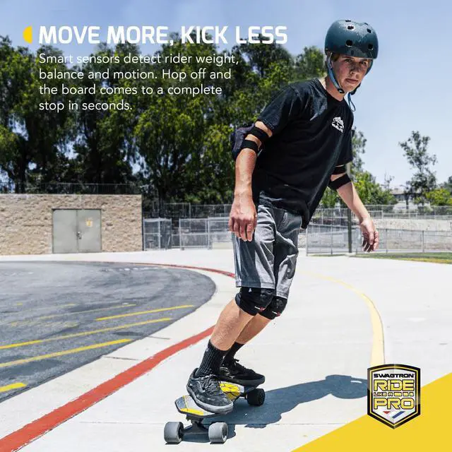 Alt view image 2 of 6 - Swagtron NG3 Electric Skateboard Kick-Assist Smart Sensors