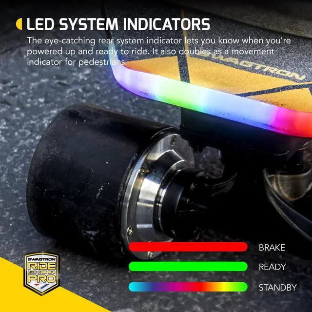 Alt view image 3 of 6 - Swagtron NG3 Electric Skateboard Kick-Assist Smart Sensors