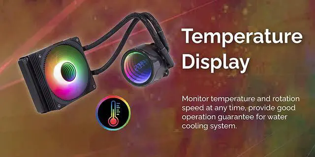 GELID Liquid 120 AIO CPU Cooler with Infinity Mirror and Temperature ...