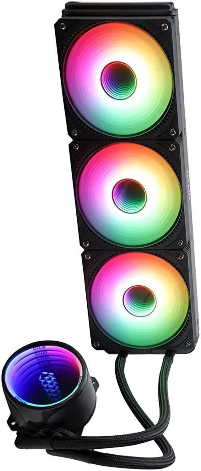 Alt view image 2 of 3 - Gelid Solutions Liquid 360 All-in-One CPU AIO Water Cooler with 2X 120mm RGB Fan, 750-1800 RPM, AM5 and LGA 1700 Compatible, Includes GC4 Thermal Paste