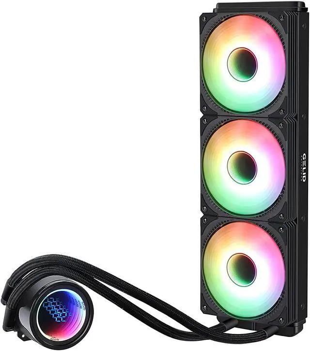 Alt view image 3 of 3 - Gelid Solutions Liquid 360 All-in-One CPU AIO Water Cooler with 2X 120mm RGB Fan, 750-1800 RPM, AM5 and LGA 1700 Compatible, Includes GC4 Thermal Paste