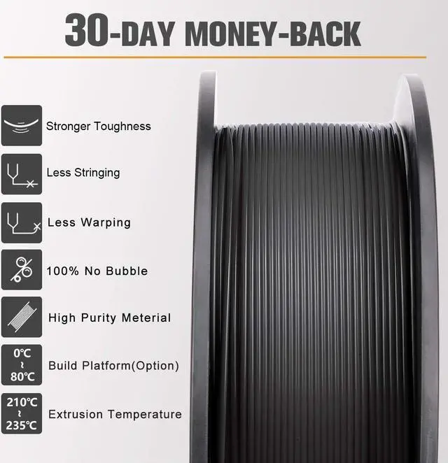 Alt view image 3 of 7 - PLA 3D Printer Filament, SUNLU Neatly Wound PLA Filament 1.75mm Dimensional Accuracy +/- 0.02mm, 1kg Spool (2.2lbs), 330 Meters, 5 Pack,PLA White