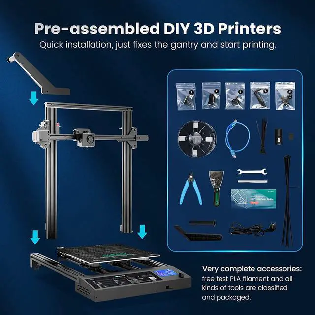 Alt view image 3 of 6 - FDM 3D Printers Large Build Size, SUNLU S8 Pro with Silent Motherboard, Resume Printing, Removable Magnetic Build Surface, Open Source, Pre-Assembled, S8 Pro 3D Printer Print Build Size 310x310x400mm