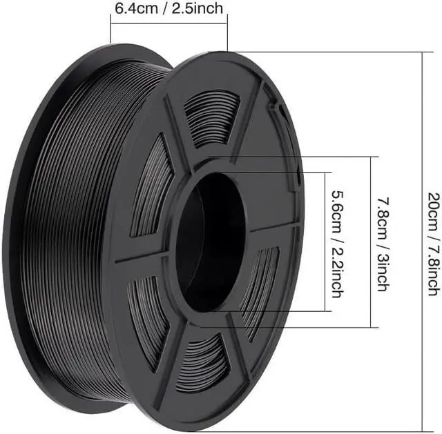 Alt view image 2 of 6 - SUNLU 3D Printer Filament PLA Plus 1.75mm, SUNLU Neatly Wound PLA Filament 1.75mm PRO, PLA+ Filament for Most FDM 3D Printer, Dimensional Accuracy +/- 0.02 mm, 5 Pack, Black
