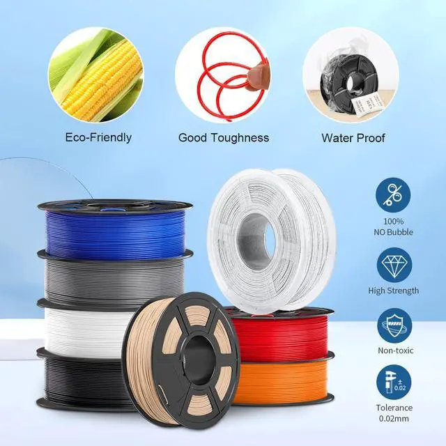 Alt view image 5 of 6 - SUNLU 3D Printer Filament PLA Plus 1.75mm, SUNLU Neatly Wound PLA Filament 1.75mm PRO, PLA+ Filament for Most FDM 3D Printer, Dimensional Accuracy +/- 0.02 mm, 5 Pack, Black