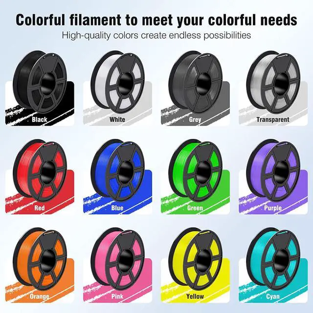 Alt view image 5 of 7 - PETG 3D Printer Filament, SUNLU Super Neat Filament Spool, Strong PETG Filament 1.75mm Dimensional Accuracy +/- 0.02mm, 1KG Spool(2.2LB), 320 Meters, PETG Black