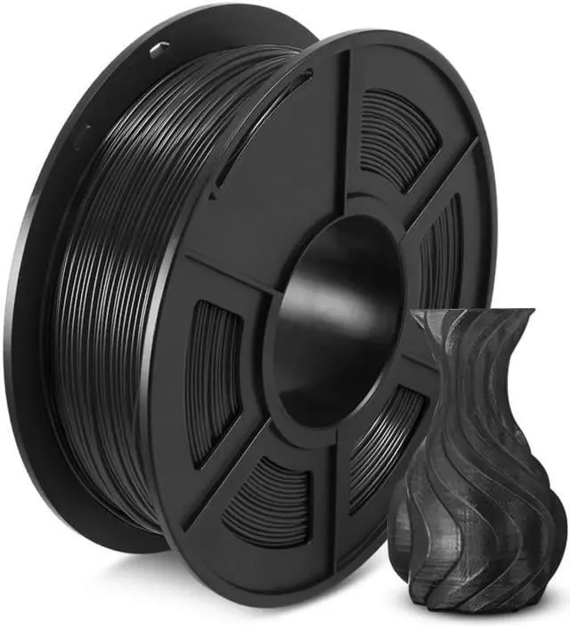 Main image of PETG 3D Printer Filament, SUNLU Super Neat Filament Spool, Strong PETG Filament 1.75mm Dimensional Accuracy +/- 0.02mm, 1KG Spool(2.2LB), 320 Meters, PETG Black