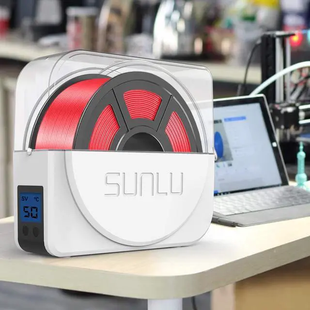 Alt view image 7 of 7 - SUNLU Filament Dryer Box for 3D Printer Filament, SUNLU Upgraded Filament Dehydrator Storage Box for 3D Filament 1.75 2.85 3.00mm, Built-in Circulation Fan, S1 Plus White