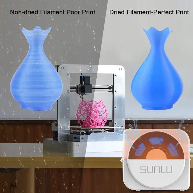 Alt view image 2 of 7 - SUNLU Filament Dryer Box for 3D Printer Filament, SUNLU Upgraded Filament Dehydrator Storage Box for 3D Filament 1.75 2.85 3.00mm, Built-in Circulation Fan, S1 Plus White