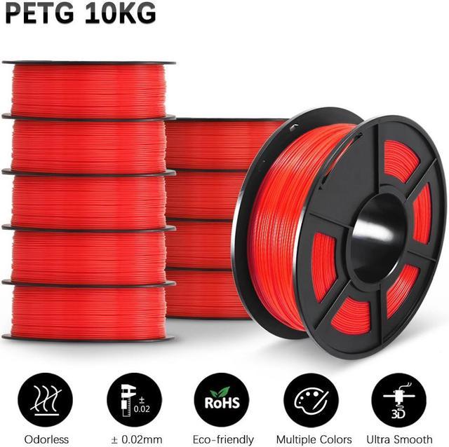 PETG 3D Printer Filament, SUNLU Super Neat Filament Spool, Strong PETG  Filament 1.75mm Dimensional Accuracy +/- 0.02mm, 1KG Spool(2.2lbs), 320  Meters, PETG Red 5KG 