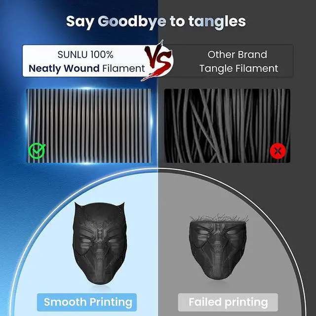 Alt view image 2 of 7 - SUNLU 3D Printer Filament PLA Plus 1.75mm, SUNLU Neatly Wound 1.75mm PRO, PLA+ Filament for Most FDM 3D Printer, Dimensional Accuracy +/- 0.02 mm, 1 kg Spool(2.2lbs), Black 5KG