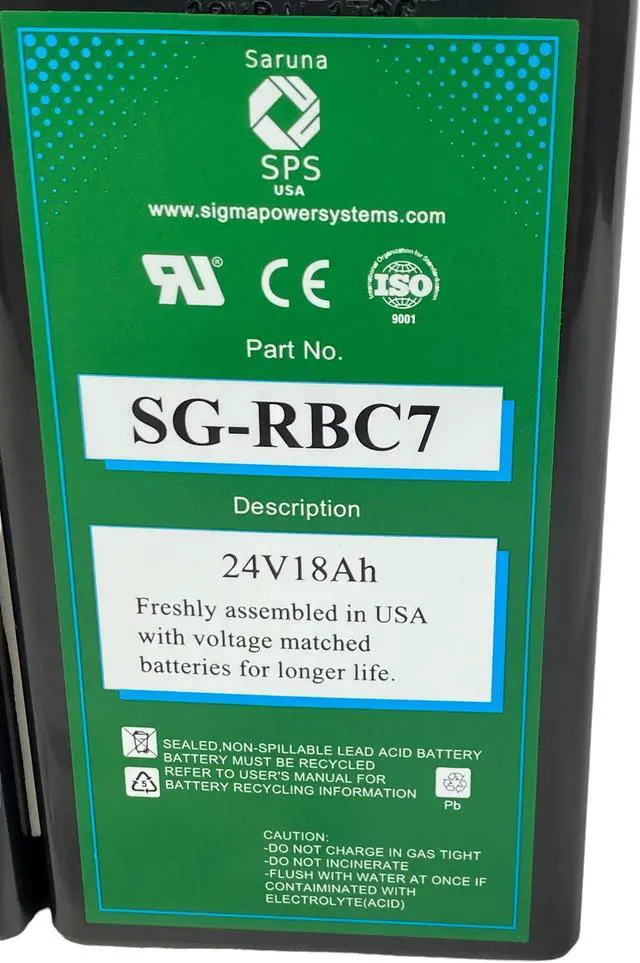 Main image of SPS Brand 24V 18Ah Replacement for APC SmartUPS 1000XL RBC7 Battery Cartridge (1 Pack)