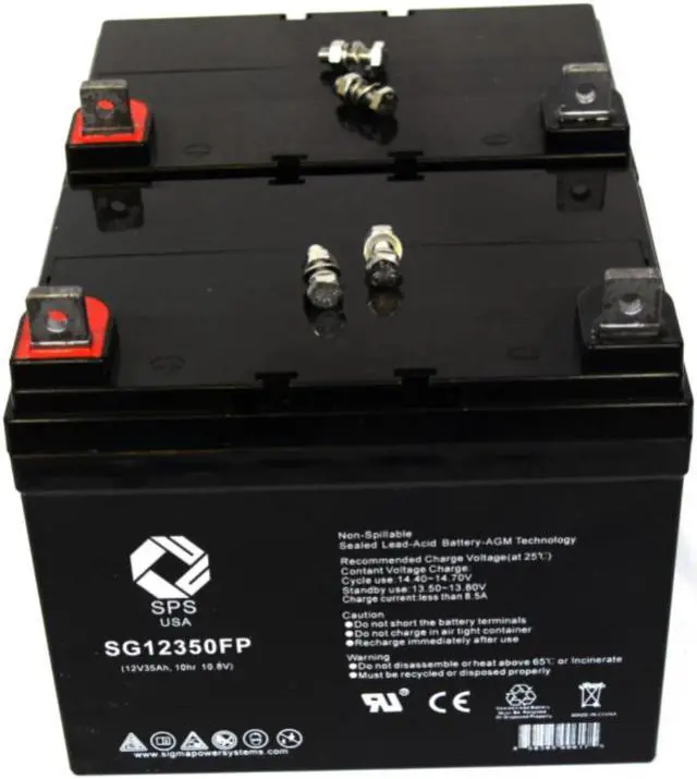 Main image of SPS Brand 12V 35Ah Replacement battery (SG12350) for Pride Mobility Z11Z 11 Wheelchair (2 PACK)