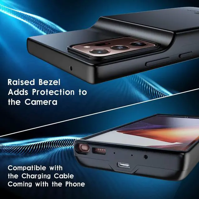 Alt view image 6 of 6 - ZEROLEMON Battery Case 5,000mAh for Galaxy Note 20 Ultra, Fast Charging & Wireless Charging & Android Auto Compatible, Extended Battery Charger Protective Case for Galaxy Note 20 Ultra - Black