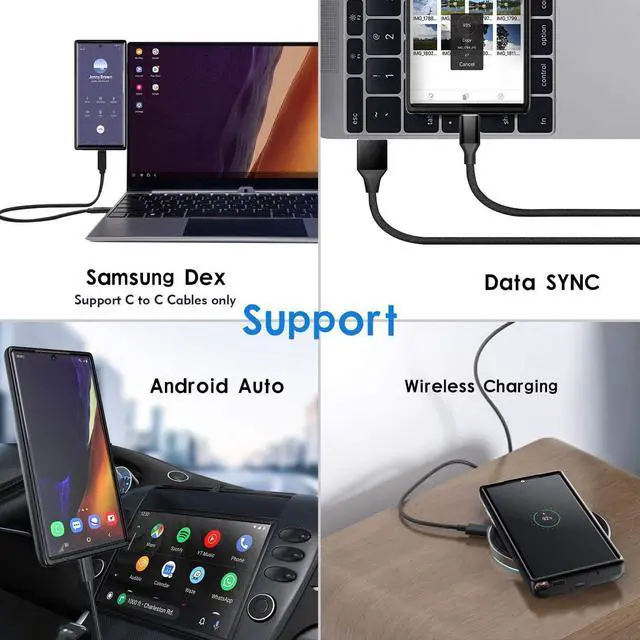 Alt view image 3 of 6 - ZEROLEMON Battery Case 5,000mAh for Galaxy Note 20 Ultra, Fast Charging & Wireless Charging & Android Auto Compatible, Extended Battery Charger Protective Case for Galaxy Note 20 Ultra - Black