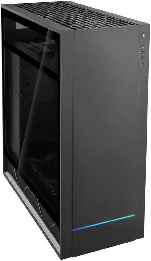 Alt view image 2 of 7 - ALTA F1 Stack effect design ATX tower with aluminum shell and tempered glass