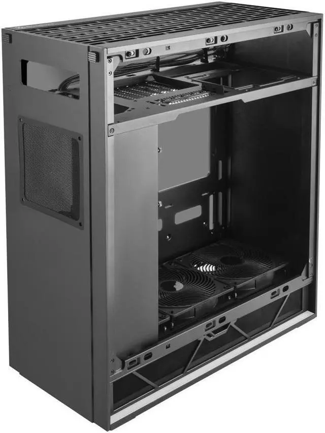 Alt view image 4 of 7 - ALTA F1 Stack effect design ATX tower with aluminum shell and tempered glass