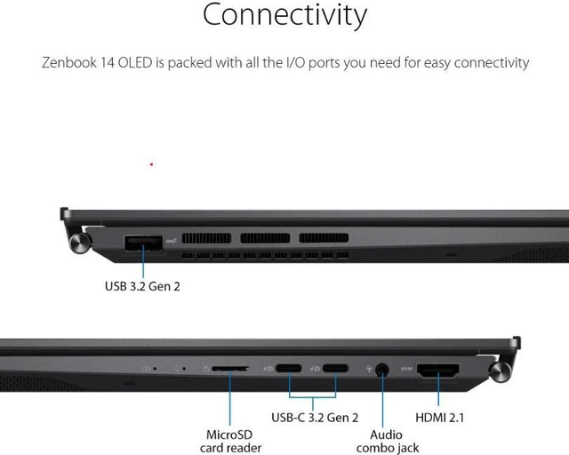 Alt view image 6 of 7 - ASUS Zenbook 14 OLED Touch PC Laptop, AMD Ryzen 5 7530U, 8GB, 256GB, Windows 11, UM3402YA-WS51T