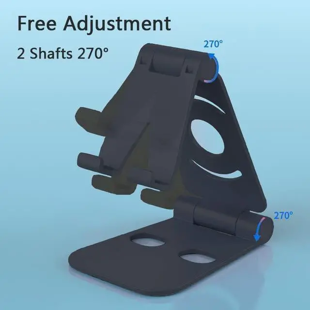 Alt view image 4 of 7 - Foldable Cell Phone Stand, Portable Mobile Phone Holder, Adjustable Cell Phone Holder for Desk, Adjustable View Angle, Stable Holder for Phones