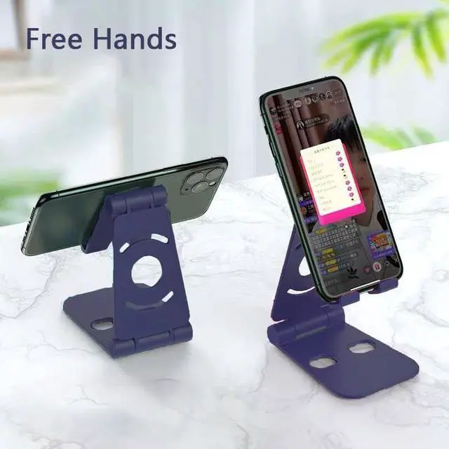 Alt view image 2 of 7 - Foldable Cell Phone Stand, Portable Mobile Phone Holder, Adjustable Cell Phone Holder for Desk, Adjustable View Angle, Stable Holder for Phones