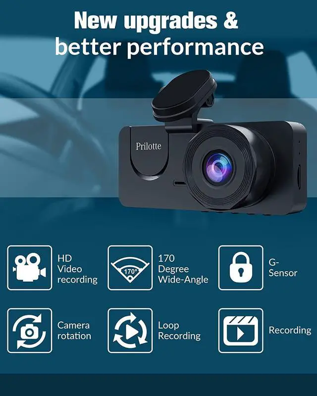 Alt view image 7 of 7 - Dash Camera for Cars,4K Full UHD Car Camera Front Rear with Free 32GB SD Card,Dashcams for Cars with Night Vision,24 Hours Parking Mode,WDR,G-Sensor,Motion Detection