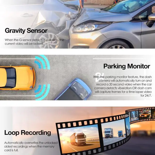 Alt view image 7 of 7 - RexingUSA V1-4K Ultra HD GPS Dash Cam 2.4 LCD, Wi-Fi, 170° Wide Angle, G-Sensor, WDR, Loop Recording, Supercapacitor, Mobile App, CPL Filter, Supports 256GB