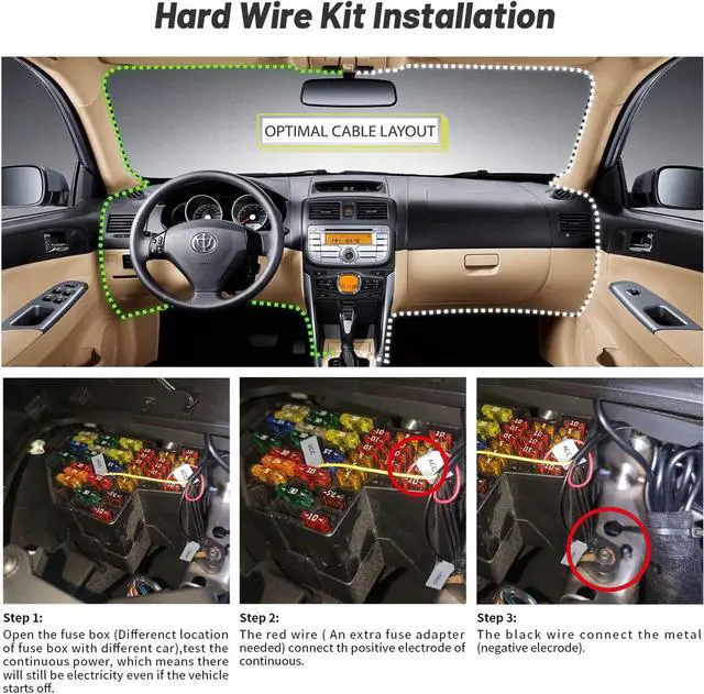 Alt view image 7 of 7 - Dash Cam Hardwire Kit, Compatible for Mola N3 Pro/ Z50 Dash Cam/Mini 5 Dash Cam/ Z40 Dash Cam Hard Wire Kit Fuse for Dashcam in Type-C Port, Plozoe 12V-24V to 5V Car Dash Camera Charger