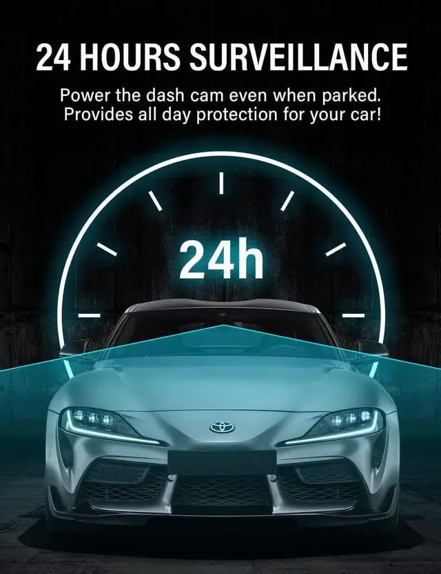 Alt view image 3 of 7 - Dash Cam Hard Wire Kit for FOCUWAY T5/ T5 Pro/ T6/ D2 Duo/ D4 Duo Model, 4 Meter Dashboard Camera Car Charger Cable Kit 12V- 24V to 5V, Power Adapter with LP/Mini/ATO/Micro2 Fuse for Dash Cam