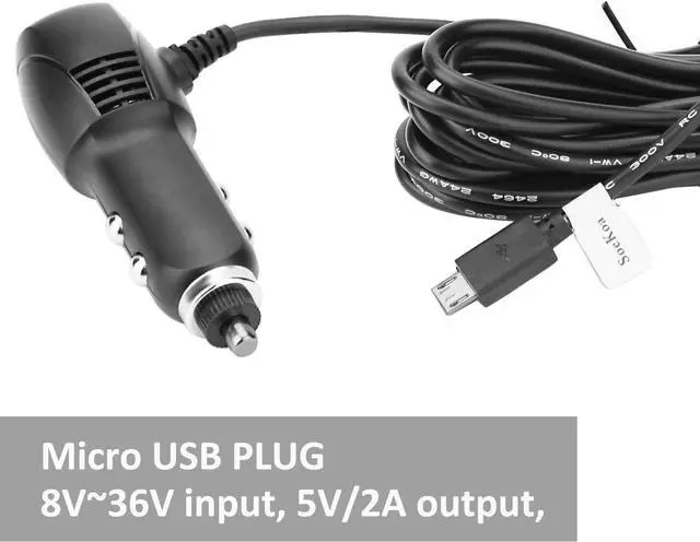 Alt view image 4 of 5 - Dash Cam Charger Micro USB, Car Charger with USB Port Compatible with YI, Roav and Most Other Dash Cameras, Sat Navs, Other Android Devices. (11.5FT)