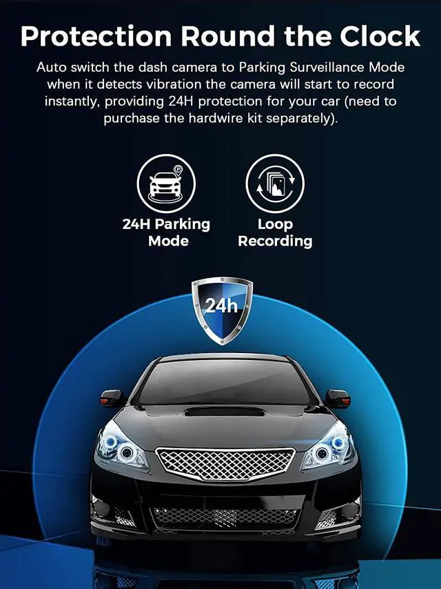 Alt view image 7 of 7 - Dash Cam 4K WiFi Ultra HD 2160P Dash Camera for Cars, Car Camera, Dashcams for Cars with Night Vision, 24 Hours Parking Mode, Loop Recording, G-Sensor, APP, Support 256GB Max