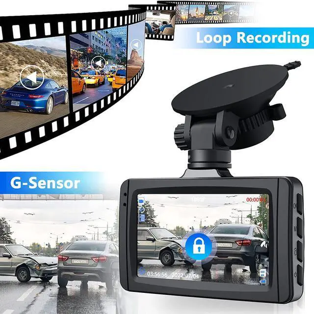 Alt view image 6 of 7 - Dash Cam Front, 1080P Full HD Dash Camera for Cars, 3" LCD Dash Cams for Cars, Free 32G SD Card, F2.0 Glass Lens, WDR, Night Vision, Parking Monitor